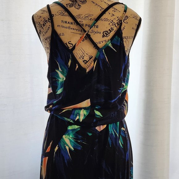APT. 9 Womens Black Abstract Print Sleeveless Strappy Maxi Sundress - Sz Large - Picture 3 of 5